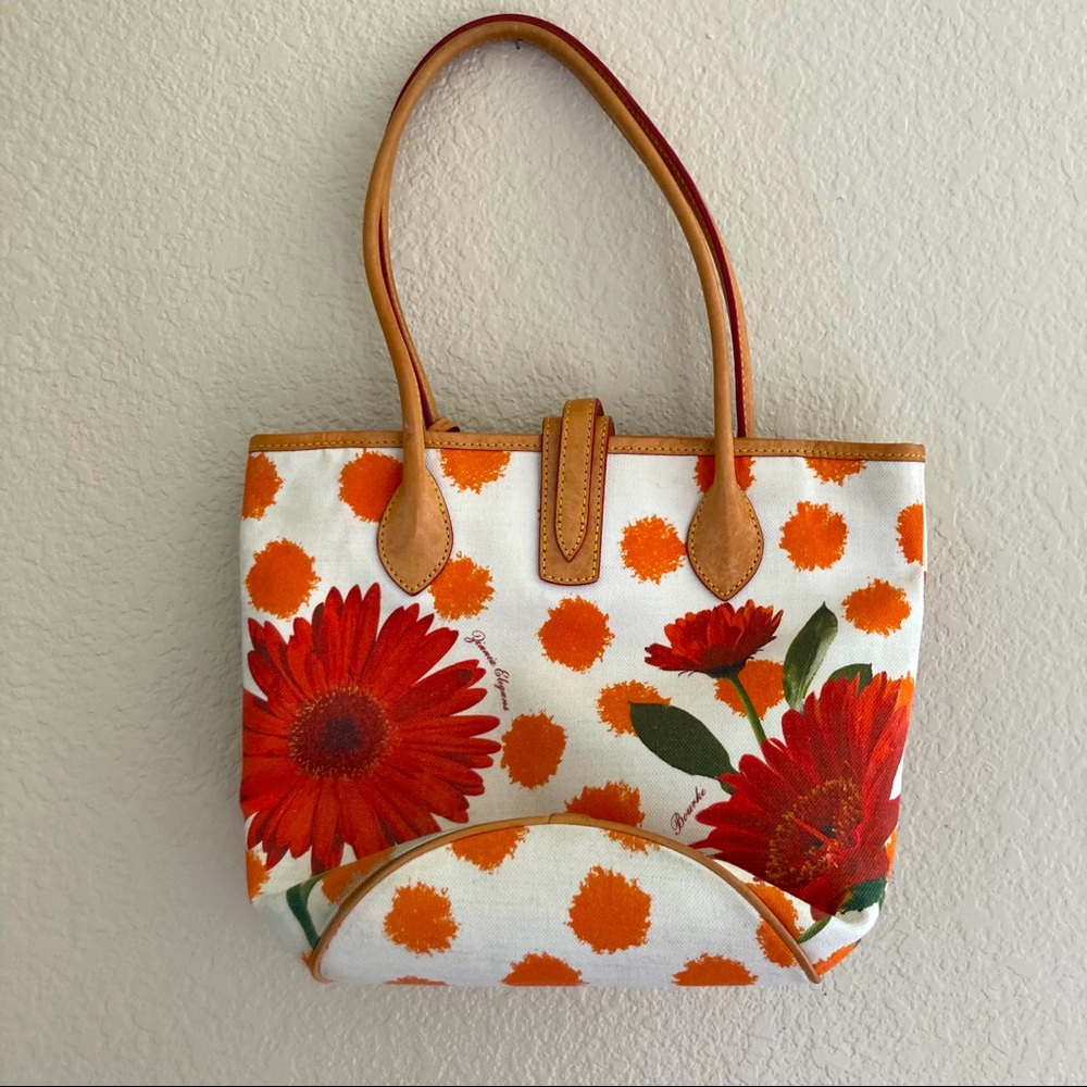 Dooney & Bourke Floral Shoulder Bag Tan Leather